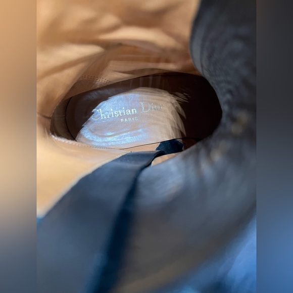 Christian Dior Wildior Combat Leather Strap J’adore Rider Boots Size 7 Melania - Picture 8 of 12